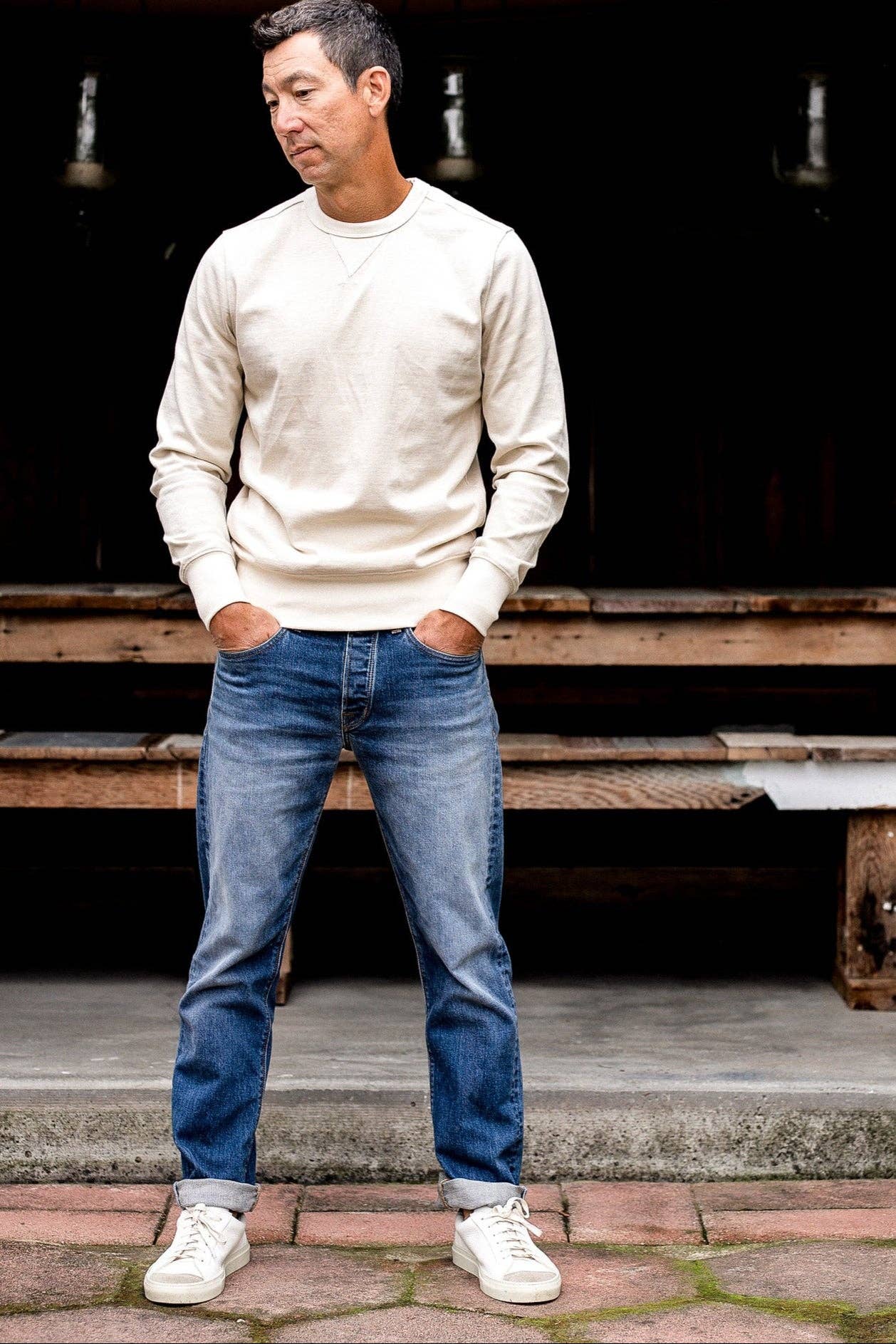 WIESMADE Jack Fit Jeans | River Wash Loose Straight Cut: River Wash