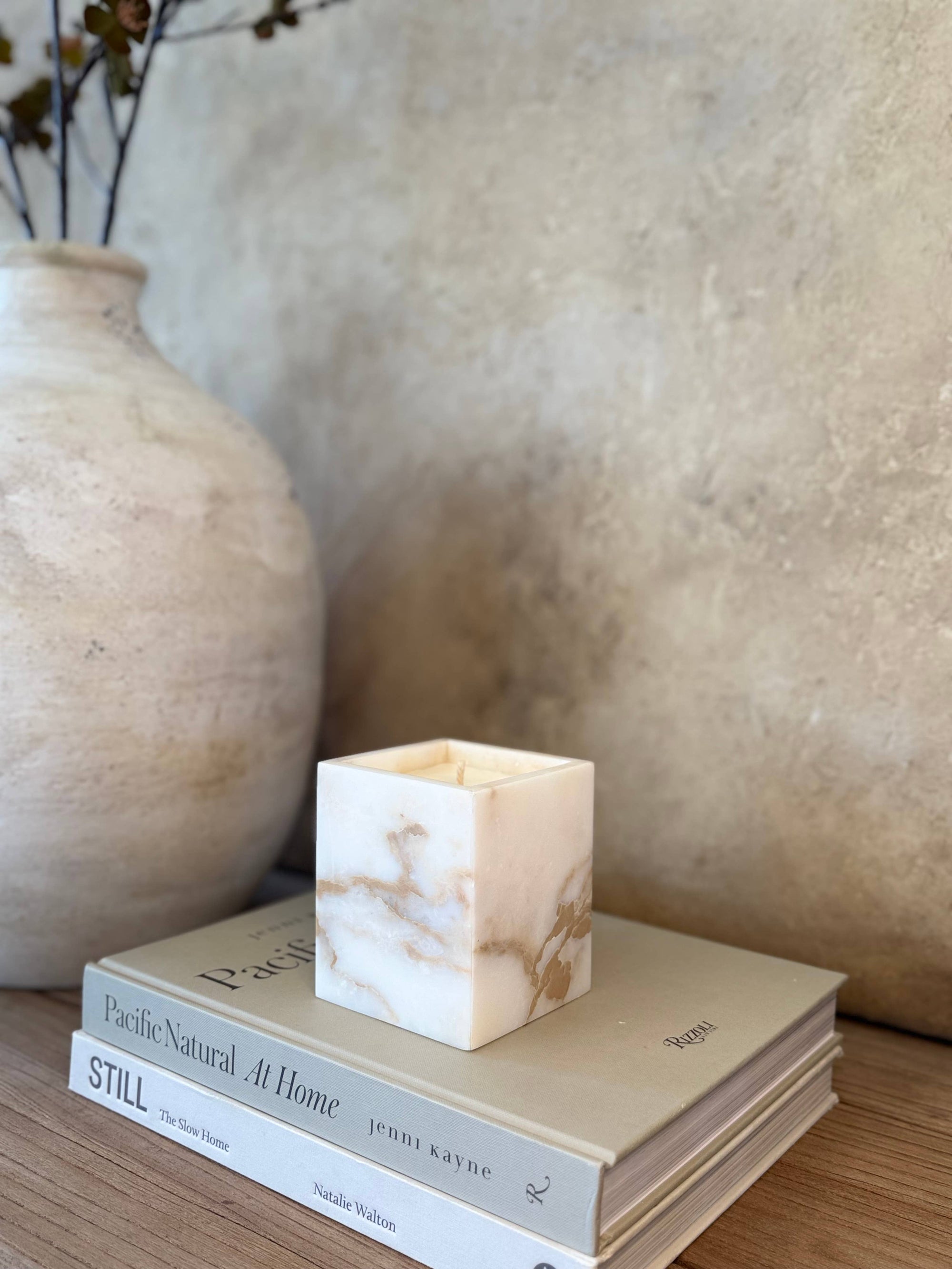 STANDARD WAX Marble Candle- White Label Ready: Purple w/White Veins- Rosso Levanto / 7 Veils Inspired by Byredo
