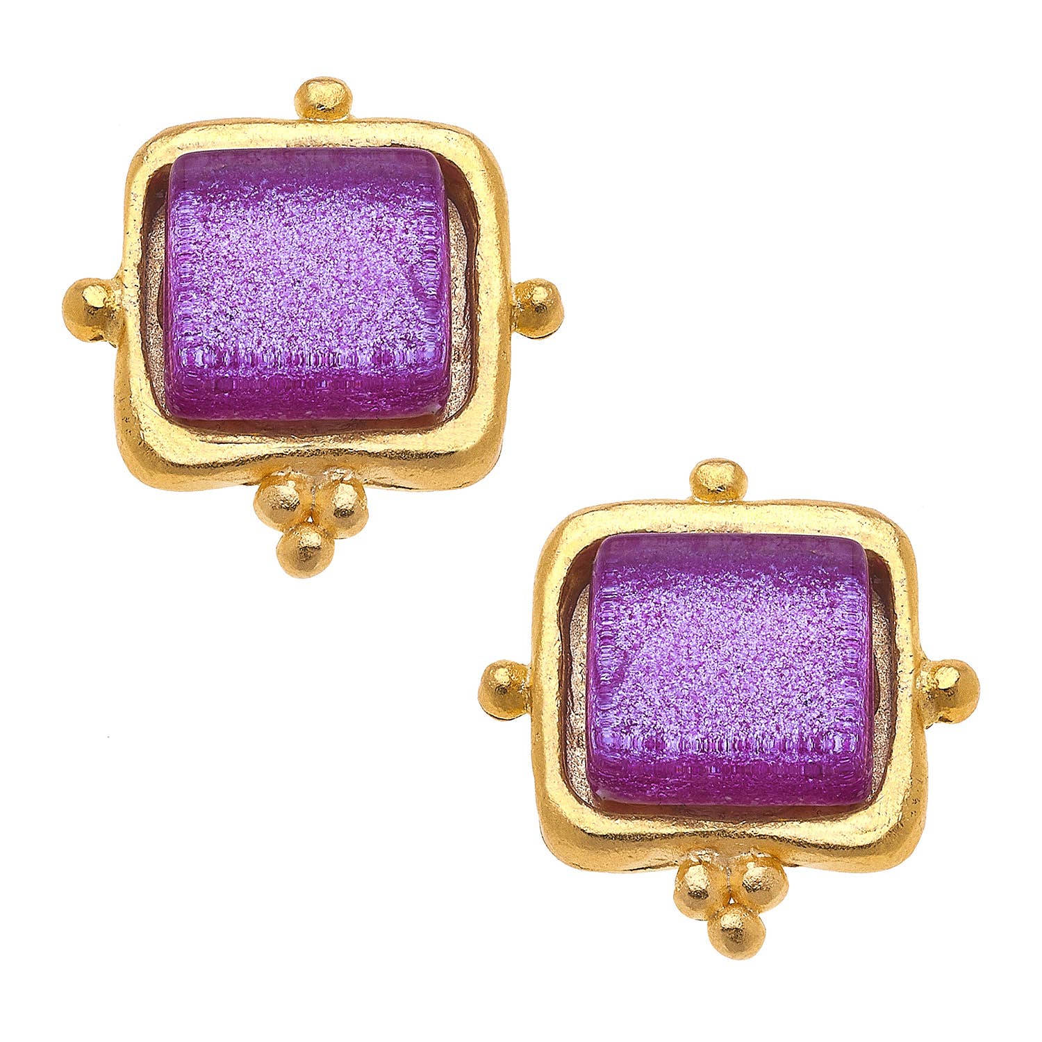 Susan Shaw Madeline Pink French Glass Studs