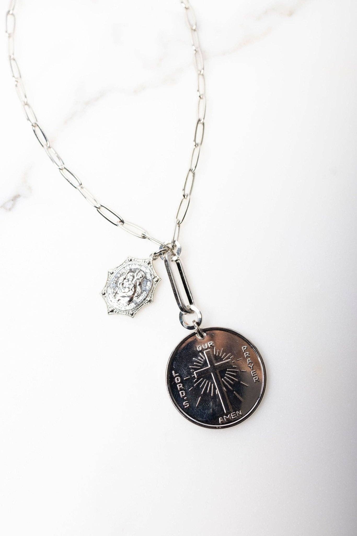 Elizabeth Cole St. Christopher Necklace: Golden Glow