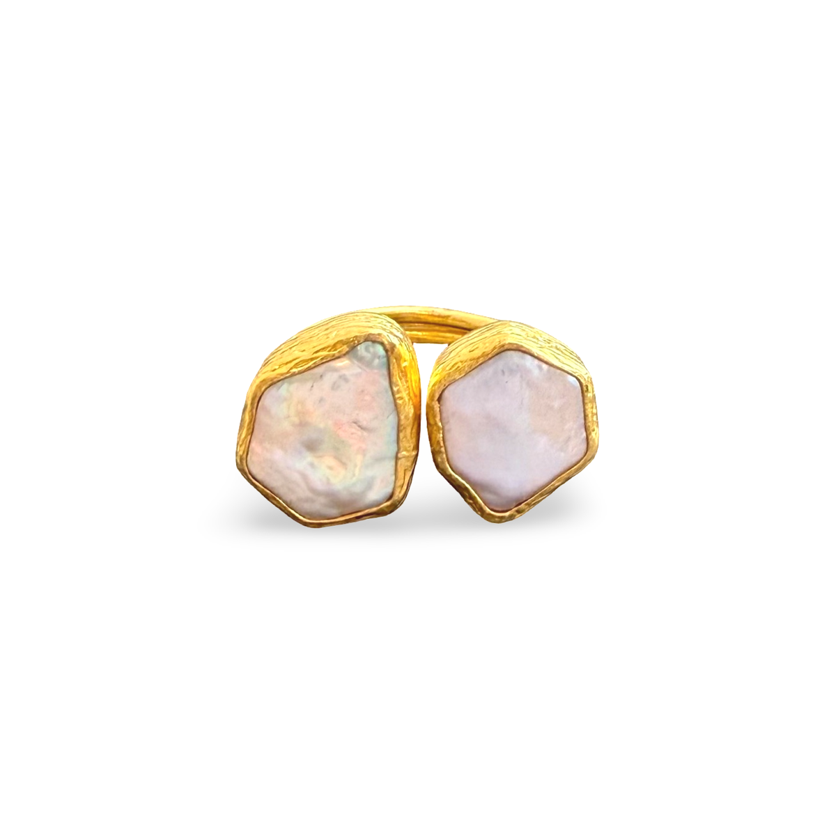 CHAKARR CORE | TWO-STONE COCKTAIL RING: Pearl