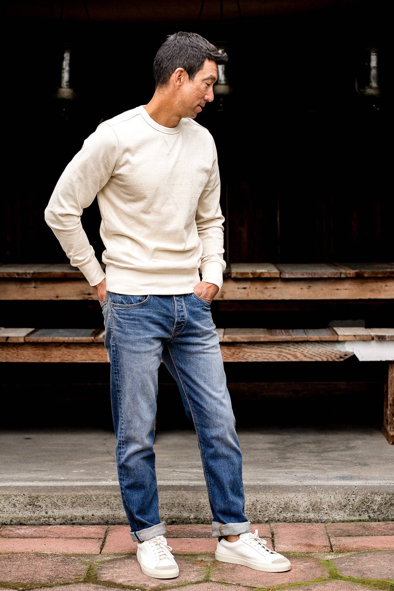 WIESMADE Jack Fit Jeans | River Wash Loose Straight Cut: River Wash
