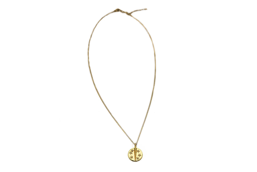Rachel Nathan Falling Stars Medallion Necklace