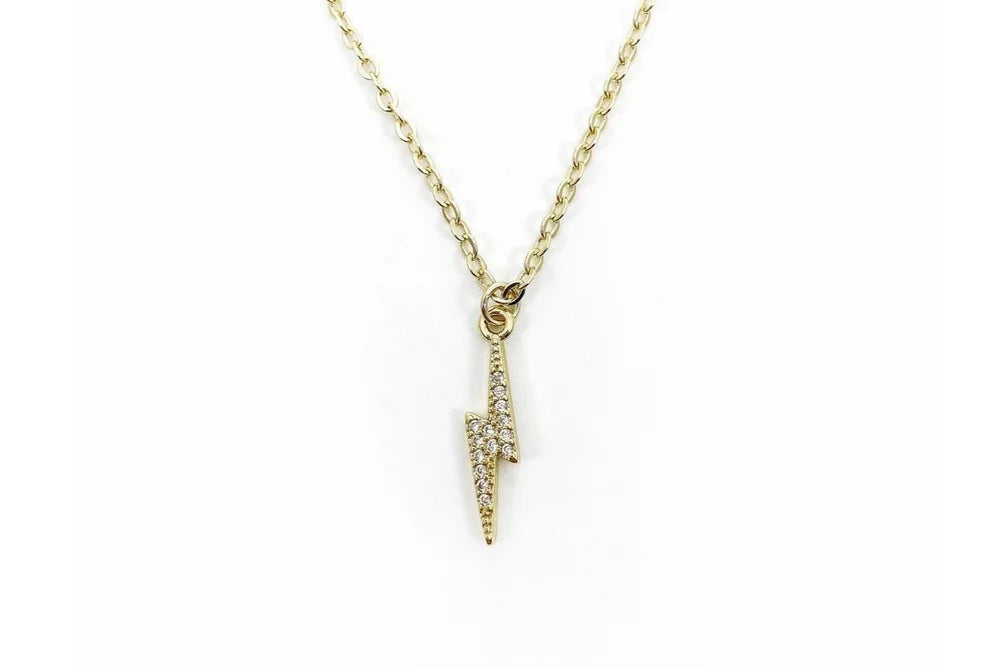 Rachel Nathan Pave Lightning Bolt Necklace