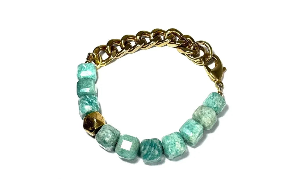 Rachel Nathan Remix: Amazonite Cubes Bracelet